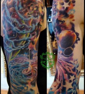 Space Goddness tattoo by Sean Ambrose