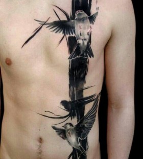 Sparrows tattoo by Volko Merschky