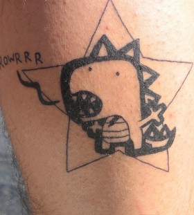 Star and dinosaur tattoo