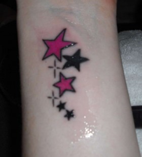 Stars pink tattoo