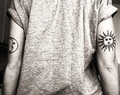 Sun and moon tattoo