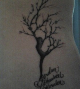 Tree and dancer tattoo