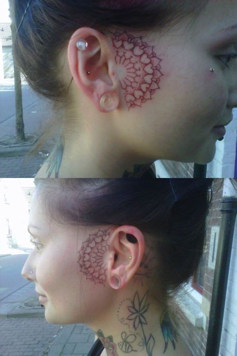 Woman face tattoo