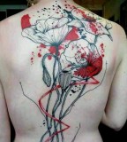 back tattoo design for women abstract poppy