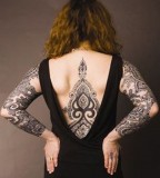 back tattoo design for women full back work and arm sleeves