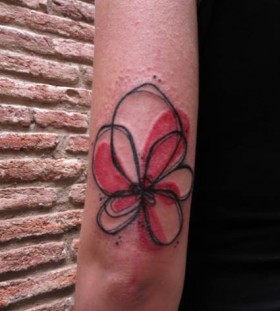 black and red flower tattoo by matik