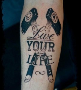 black ink live your own life two axes design
