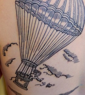 duke riley tattoo hot air balloon over water