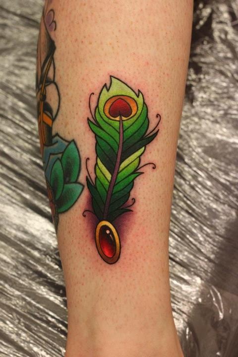 green tattoo by Michelle Maddison