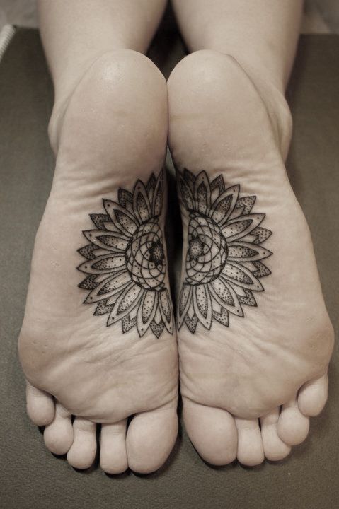 kenji alucky tattoo  flower on feet