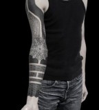 kenji alucky tattoo  full arm sleeve blackwork
