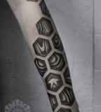kenji alucky tattoo hexagon arm tattoo