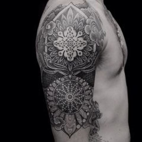 kenji alucky tattoo  ornamental upper arm sleeve