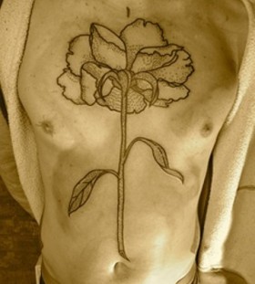 liam sparkes tattoo amazing flower on chest and stomach