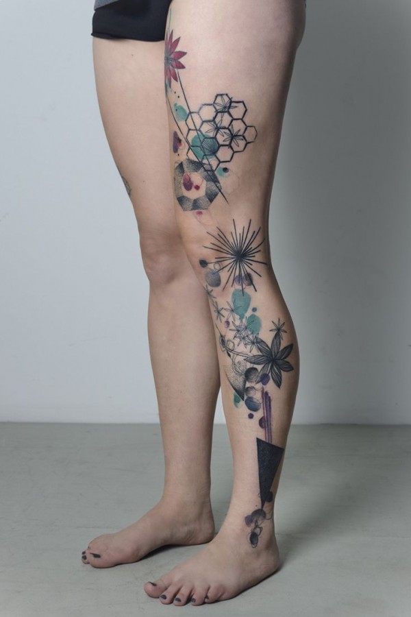 marta lipinski full leg tattoo