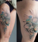 marta lipinski surreal woman's profile tattoo