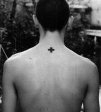 modern tattoo minimalist black cross