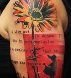 modern tattoo punk design flower