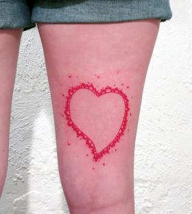 red ink heart tattoo by matik