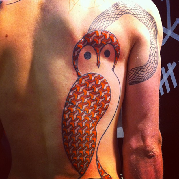 seb inkme owl tattoo on chest