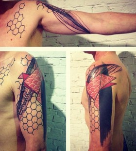seb inkme paper crane arm tattoo