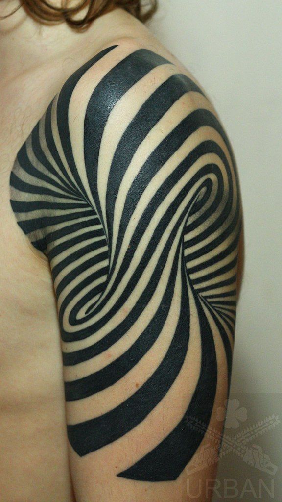 stripes patterned tattoo