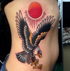 virginia elwood tattoo eagle and the sun
