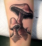 virginia elwood tattoo mushrooms blackwork