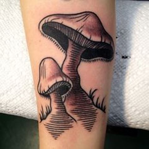 virginia elwood tattoo mushrooms blackwork