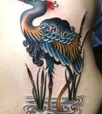 virginia elwood tattoo stork in water