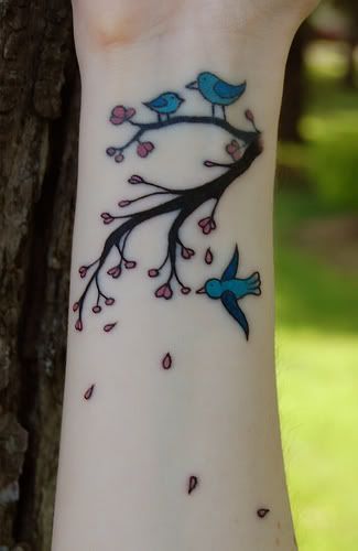 wrist tattoo bird on branch - | TattooMagz › Tattoo Designs / Ink Works ...