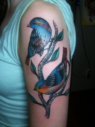 Birds tattoo by Josh Stephens