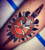 Orange rose tattoo by Josh Stephens