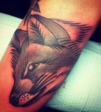 Pretty fox tattoo by Josh Stephens
