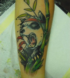 Angry panda tattoo by Jukan
