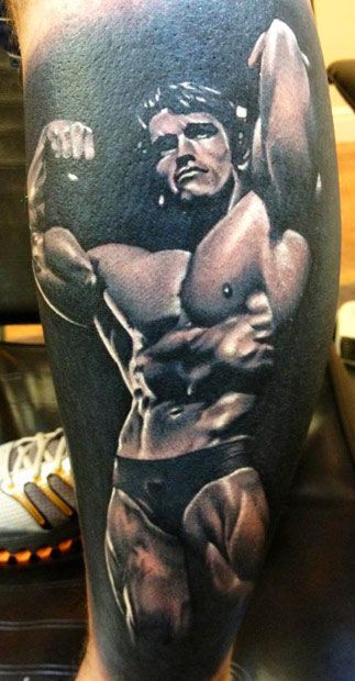 Arnold Scwarcneger sport tattoo