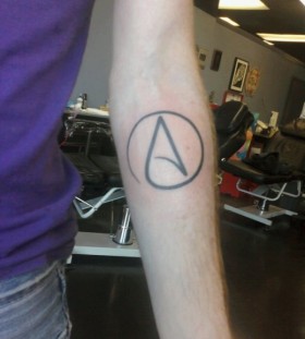 Atheism symbols tattoo