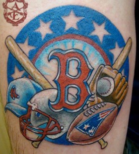 Awesome baseball sport tattoo