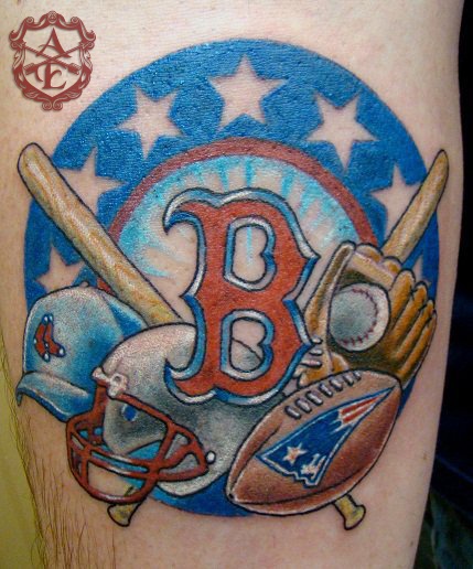 Awesome baseball sport tattoo