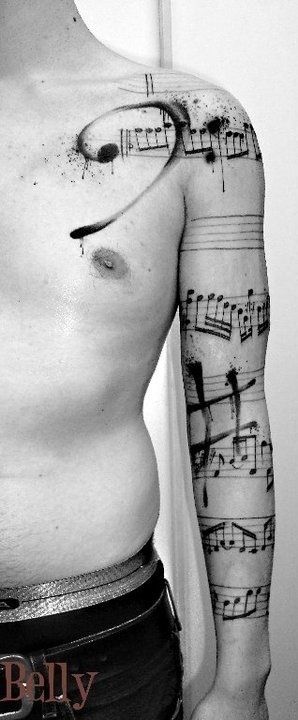 Awesome man  music tattoo