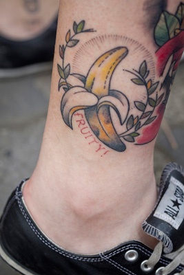 Banana food tattoo