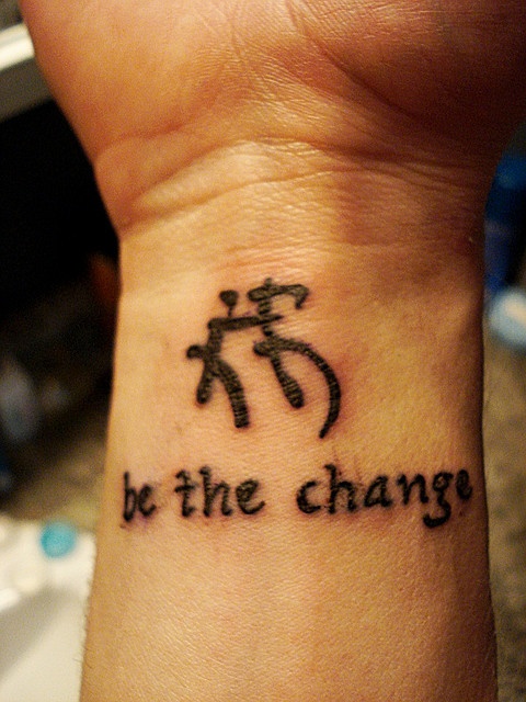 Be the change chinese tattoo