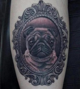 Beautiful dog tattoo in the frame