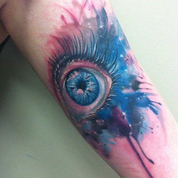 Blue eye tattoo by Mel Wink