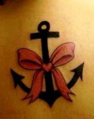 Bow and anchor tattoo