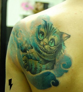 Cheshire cat tattoo by Jukan