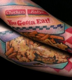 Chicken fingers food tattoo