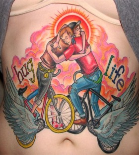 Couple biker tattoo