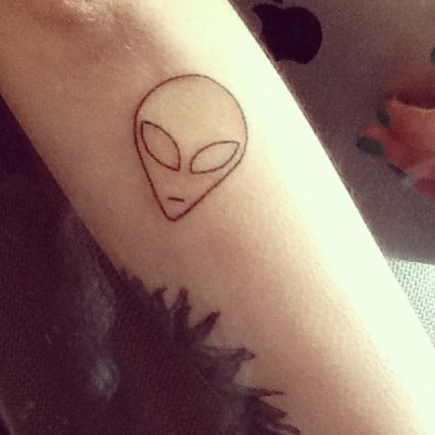 Cute alien tattoo