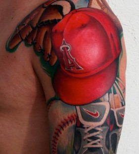 Cute baseball sport tattoo